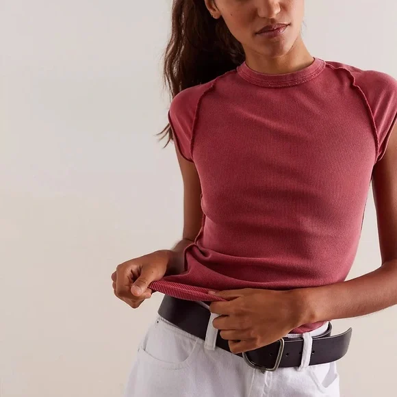 Free People We The Free Ever Had Tee Dusty Rose Small New - Picture 7 of 7